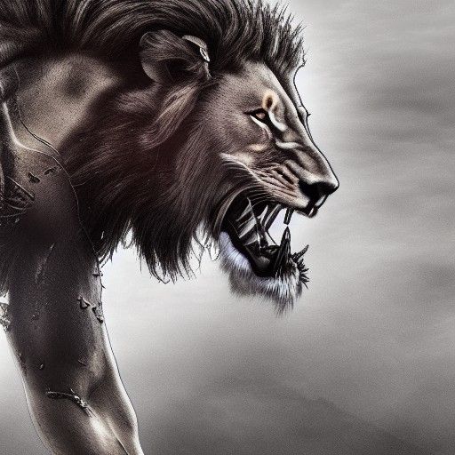 lion fighting