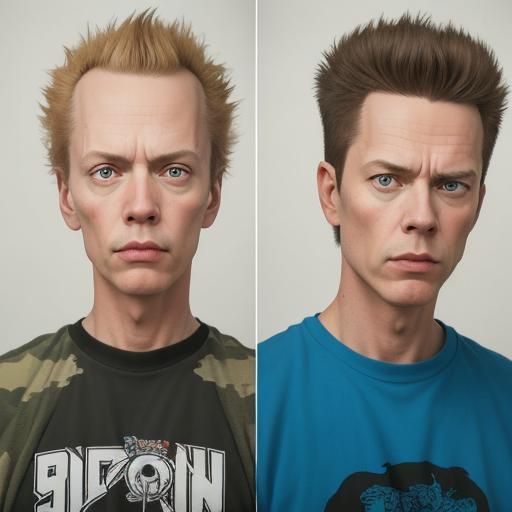 Portrait of Beavis and Butthead, anime fanart, (correctly drawn face ...