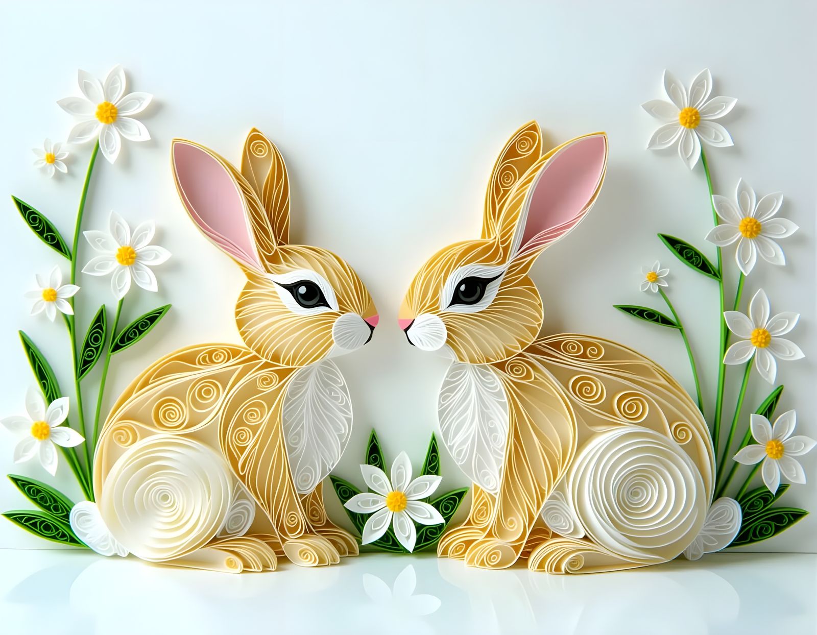 Quilled Bunnies and Blooms  by @Gary Murakami