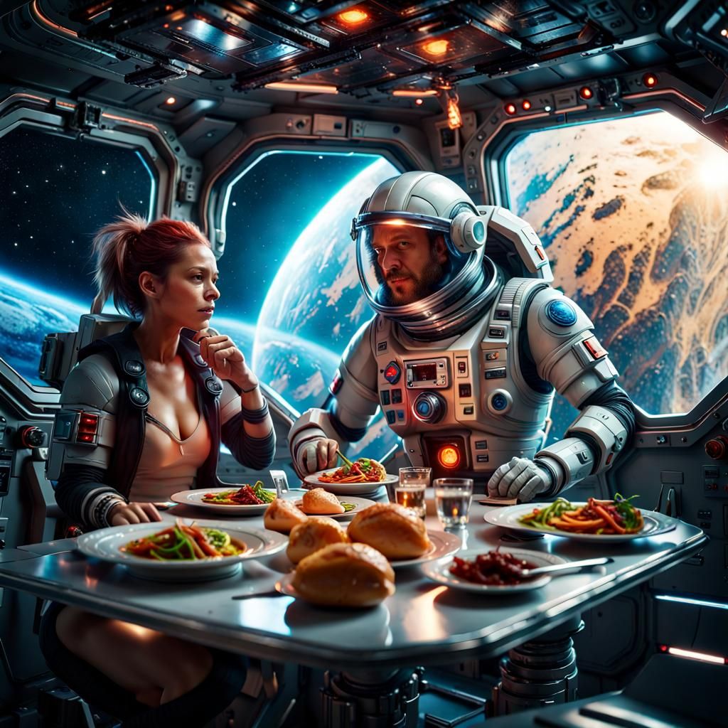 Dinner in a spaceship 