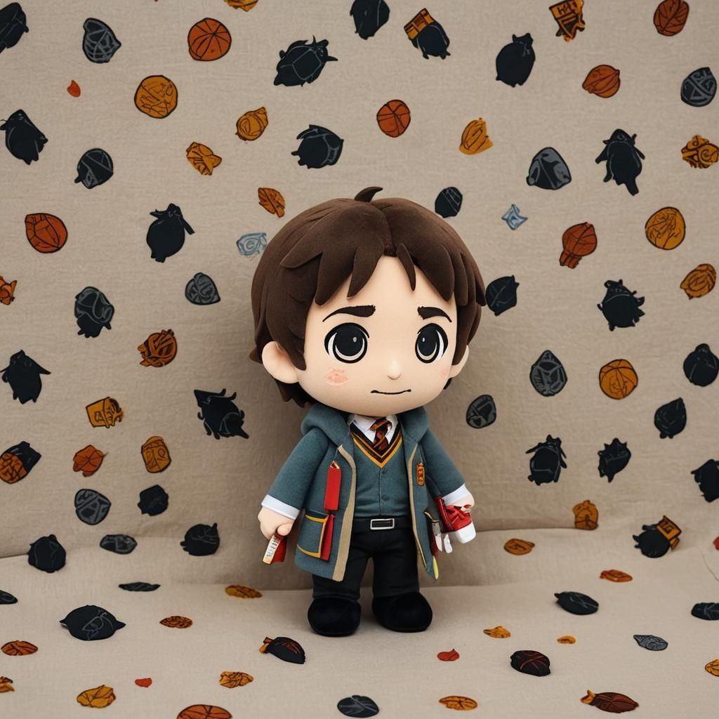 Chibi Plush Toy of Neville Longbottom in a Harry Potter-Them...