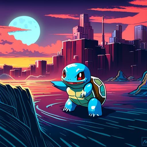 Squirtle in the City - AI Generated Artwork - NightCafe Creator