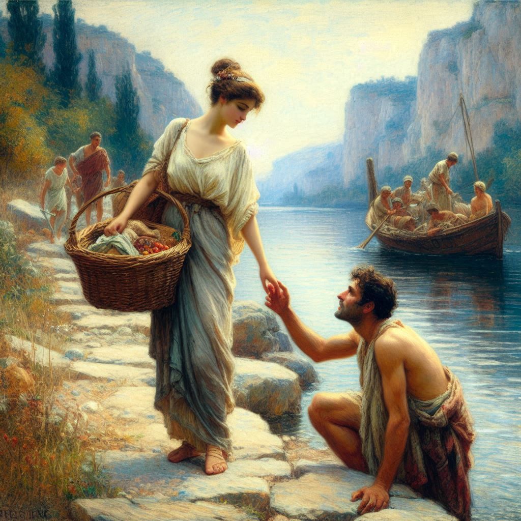 Nausicaa meets Odysseus