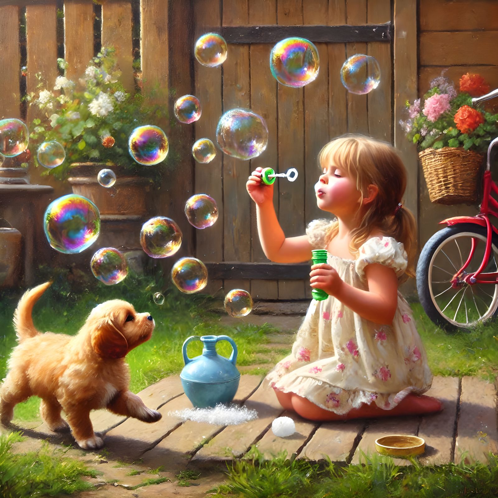 Blowing Bubbles For Puppy #4  by @Matriximp