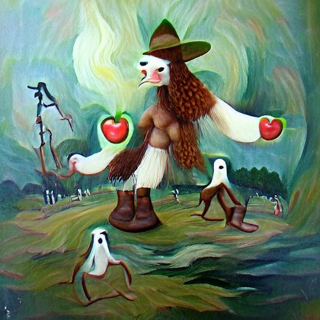 Albatwitch the Apple loving Bigfoot creature