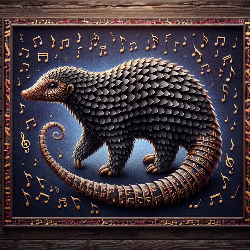 Musical Notes that turn into Animals Pangolin 2