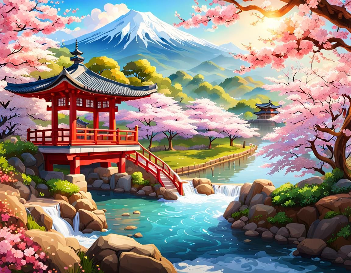 Japanese garden - AI Generated Artwork - NightCafe Creator