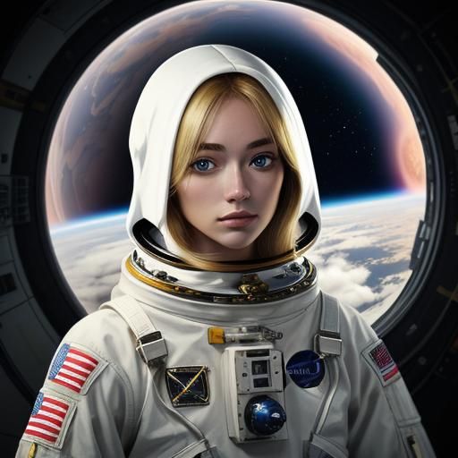 I am a God.a lonely astronaut the most young beautiful girl....