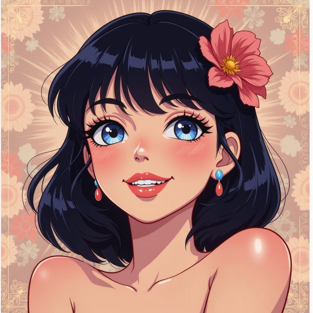 <lora:Retro-Cel:0.8> Beautiful female cel-shading, retro anime, facial filagree