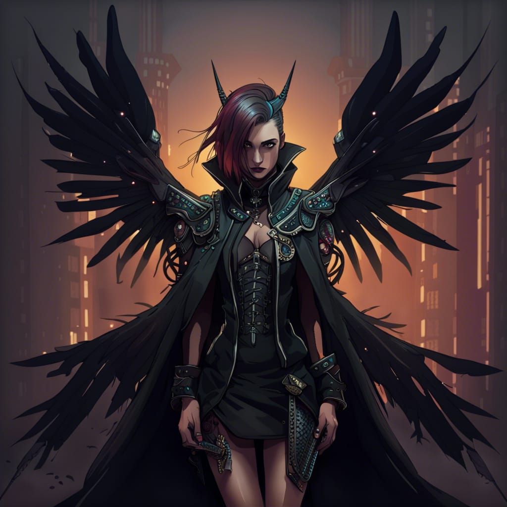 Cyberpunk Demon Lady - Ai Generated Artwork - Nightcafe Creator