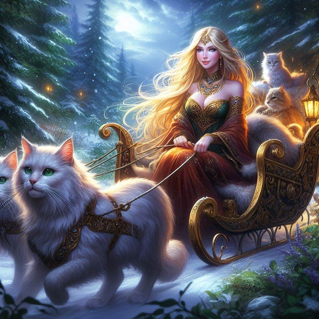 Freya, Nordic Goddess, and Her Magical Cats 4
