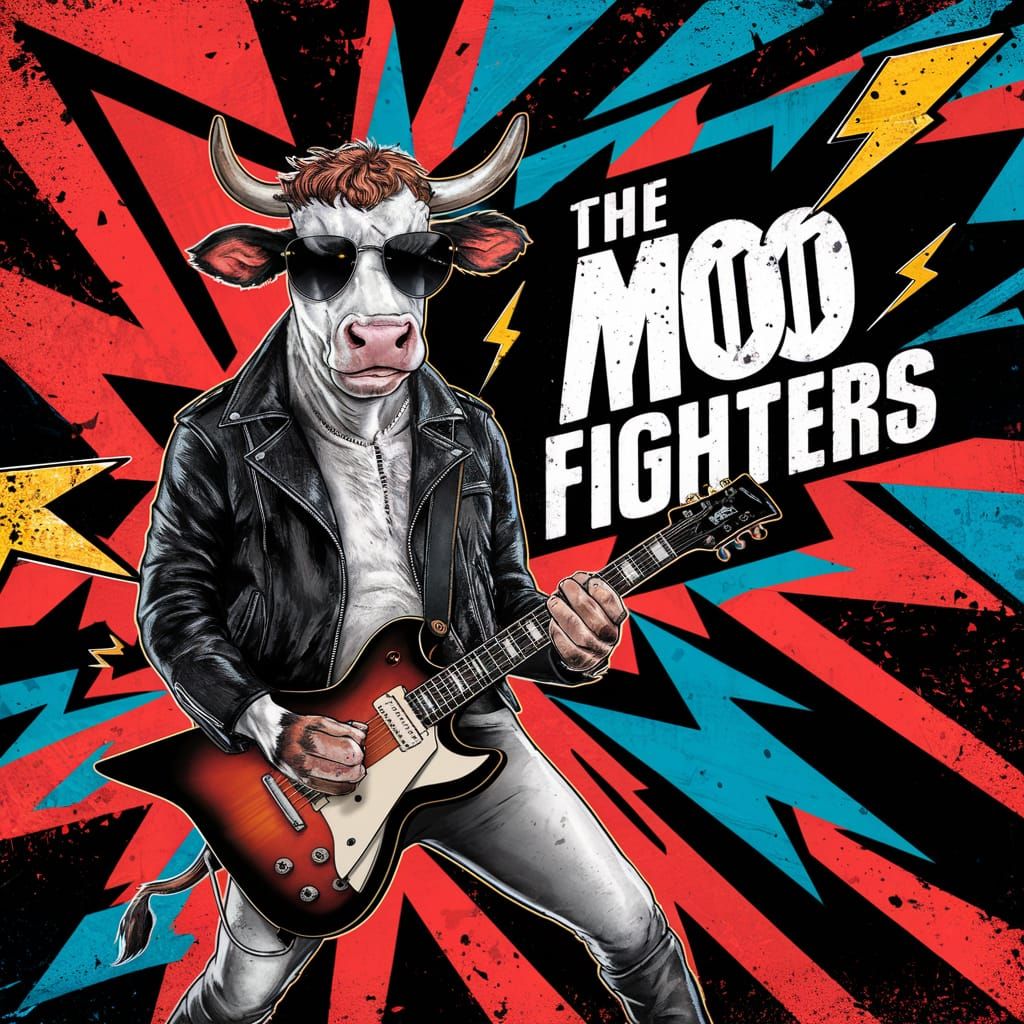 The Legendary Rock Band 'The Moo Fighters'  by @Arxavius