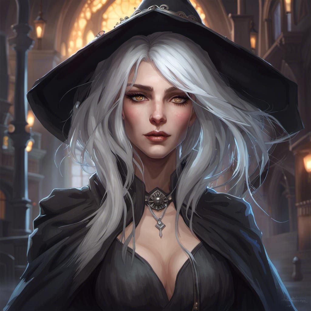 White hair witch - AI Generated Artwork - NightCafe Creator