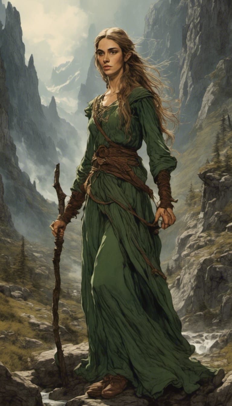 fair elven maiden <lora:Bakshiesque:1.0> 