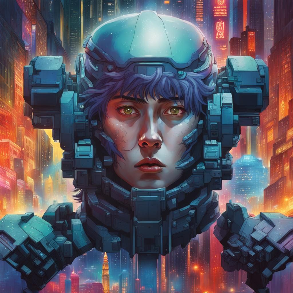 ghost in the shell, fantasy art