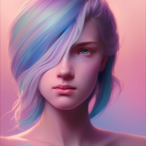Space girl pastel colour