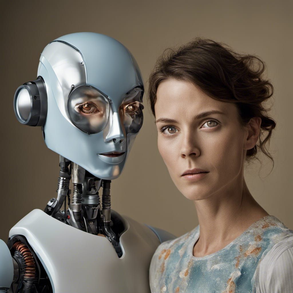 Robot and human are best friends.