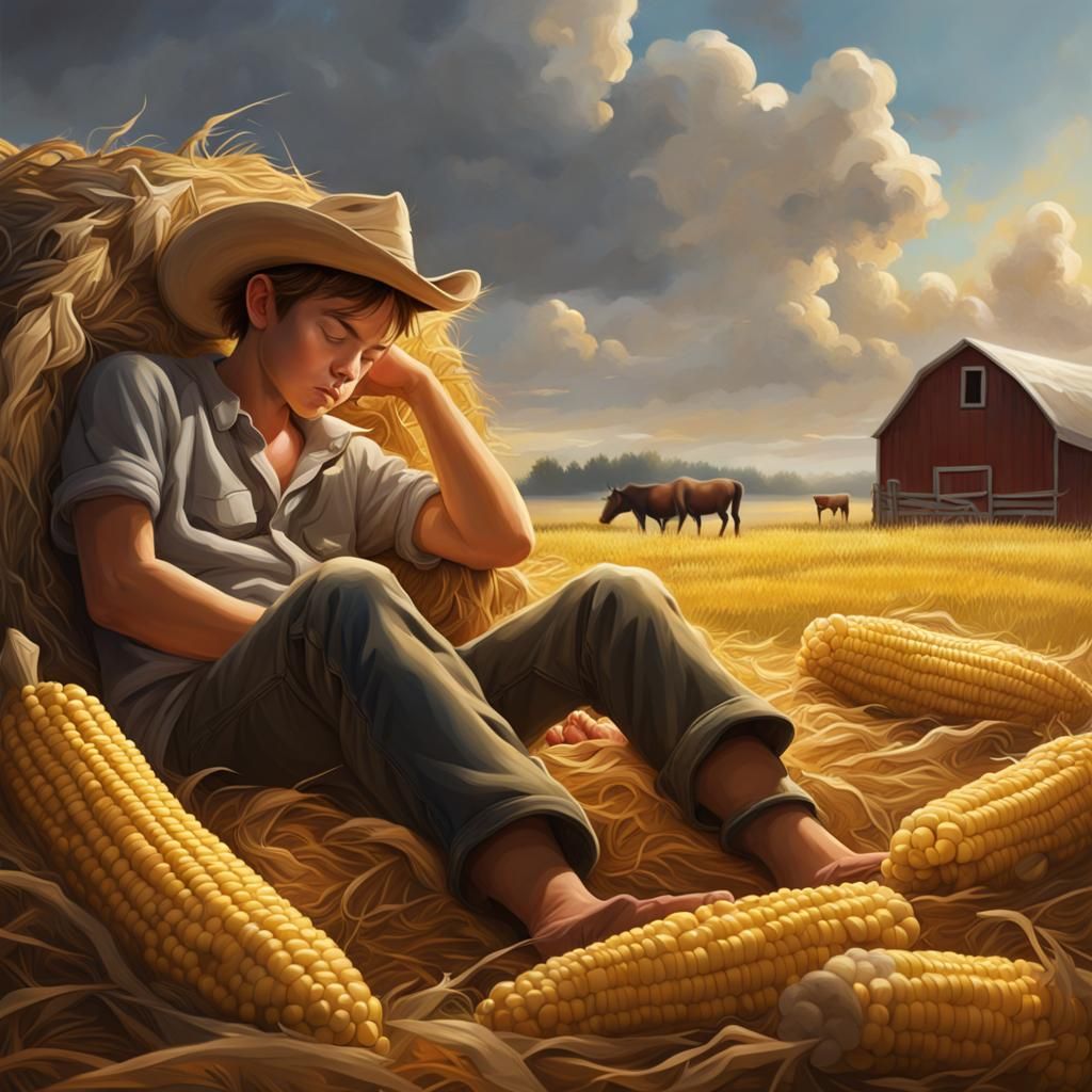 Asleep in the Hay  by @L Svensen