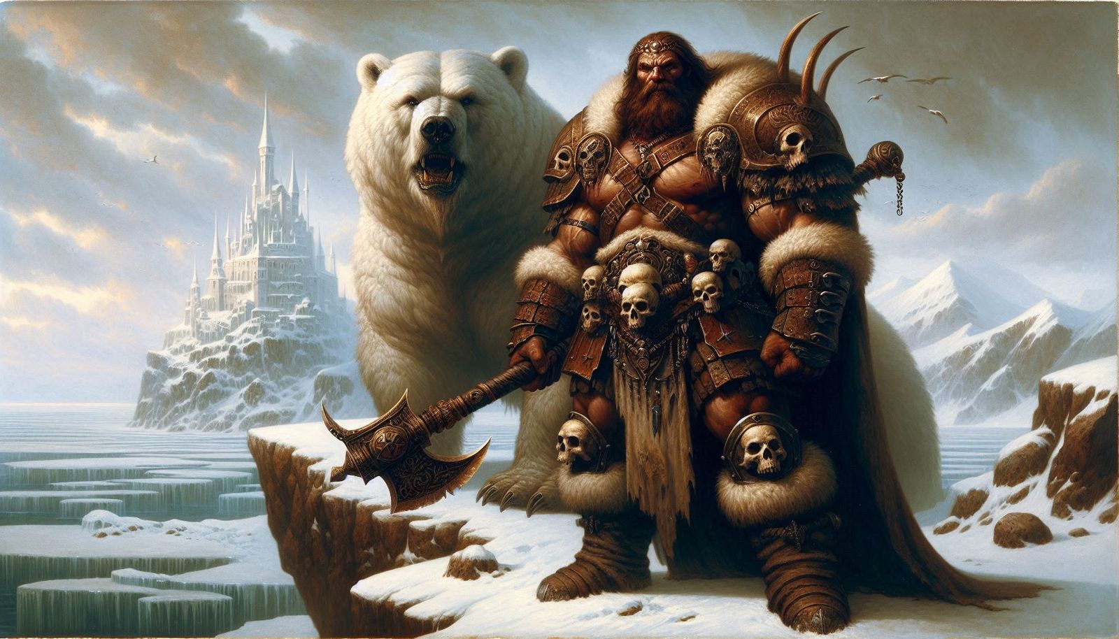 Northern Warrior and His Bear
