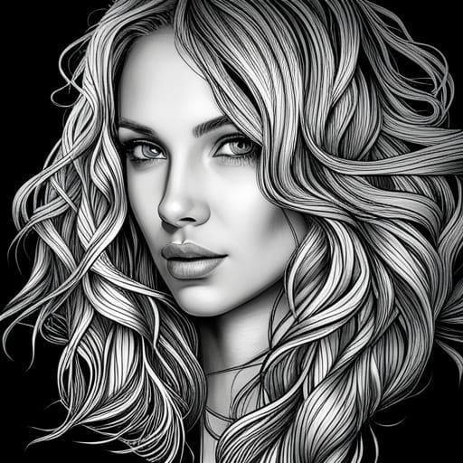 Uncolored Beauty Portrait - AI Generated Artwork - NightCafe Creator