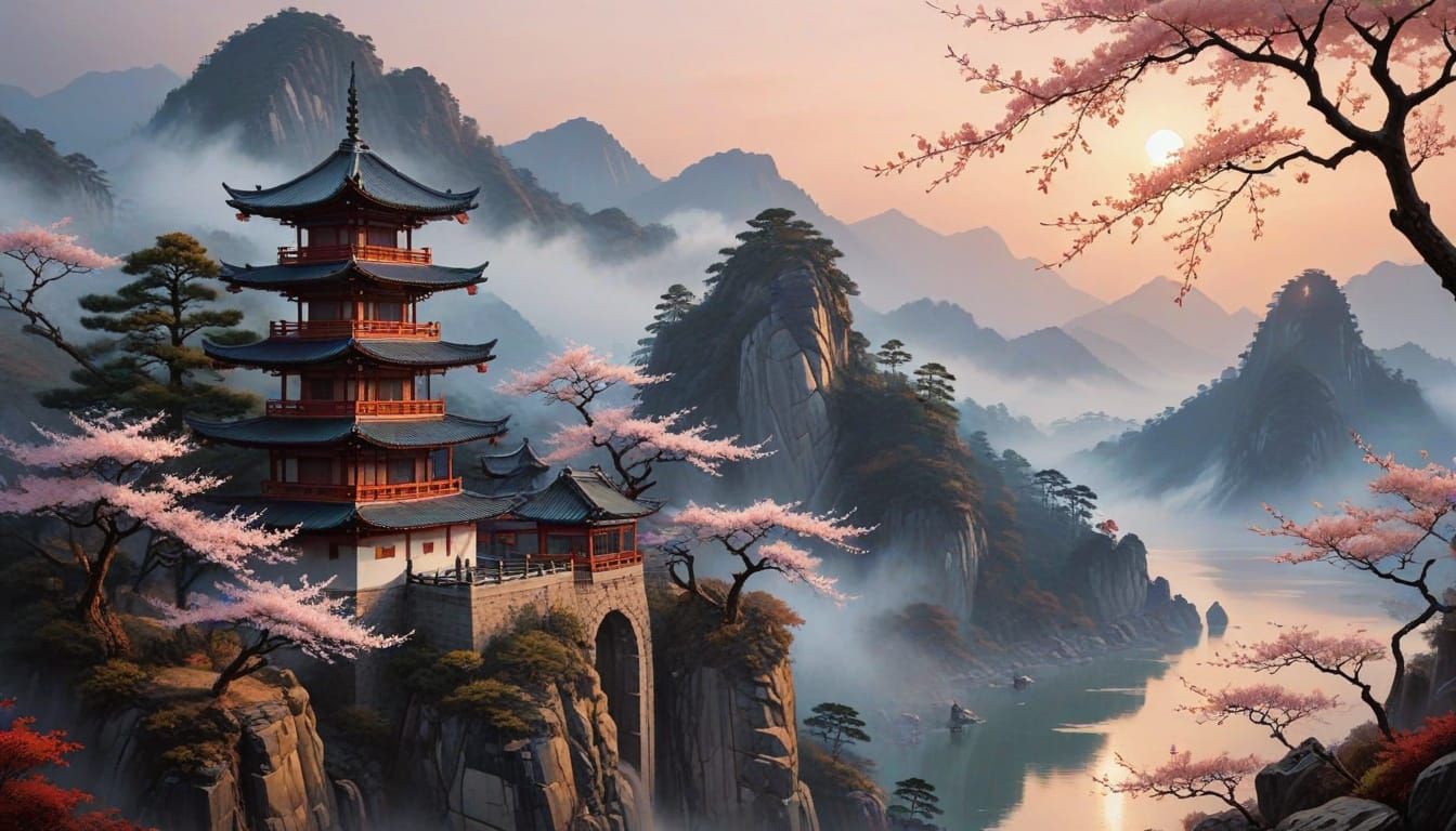 Pagoda Among Mountains  by @JBrosque