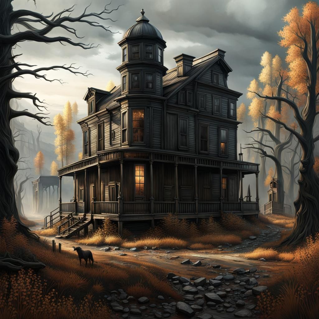 A haunted ghost town - AI Generated Artwork - NightCafe Creator