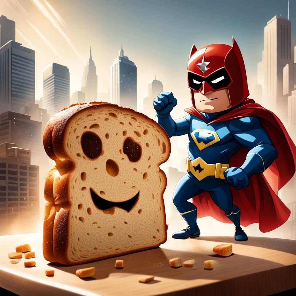 superhero and toast sidekick