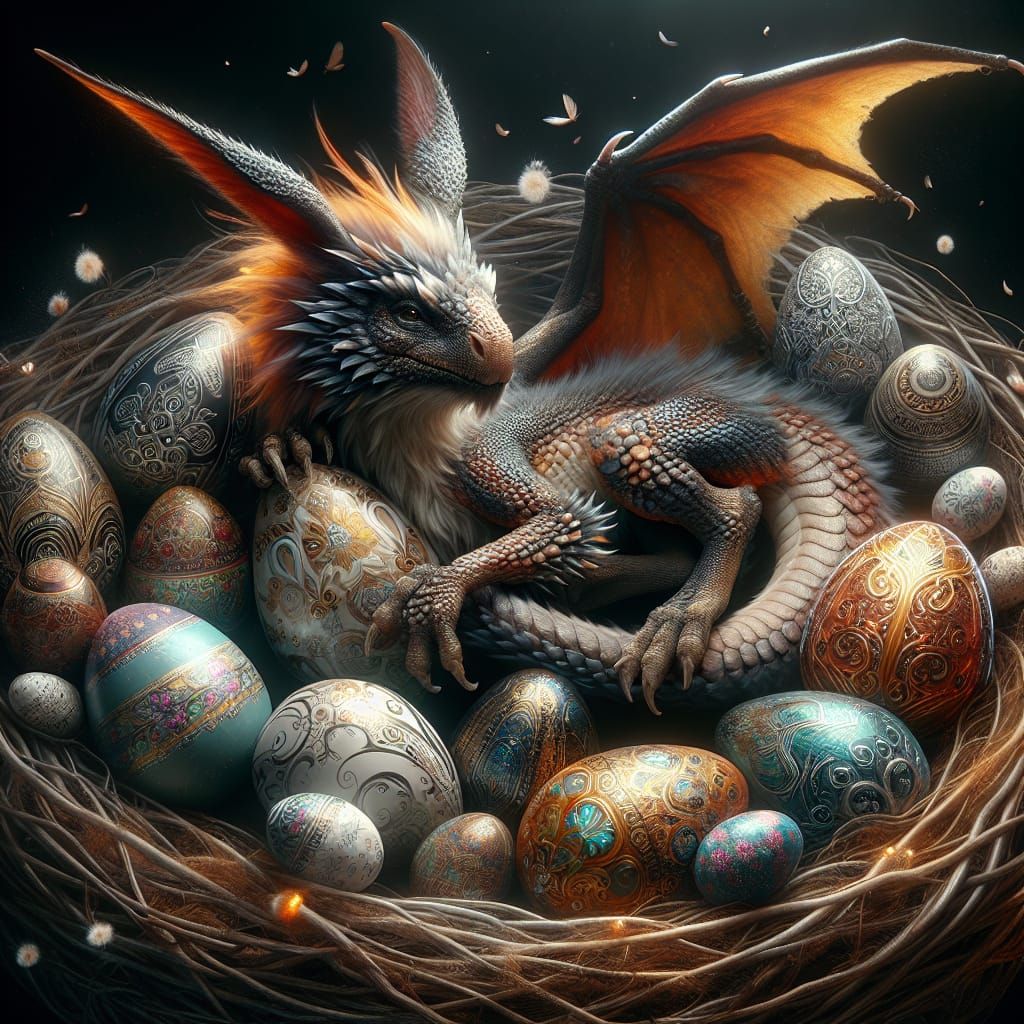 The little easter dragon - AI Generated Artwork - NightCafe Creator