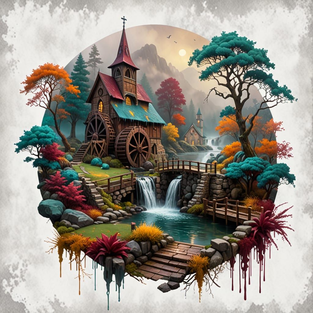 A Swiss Chalet with a moss-covered roof