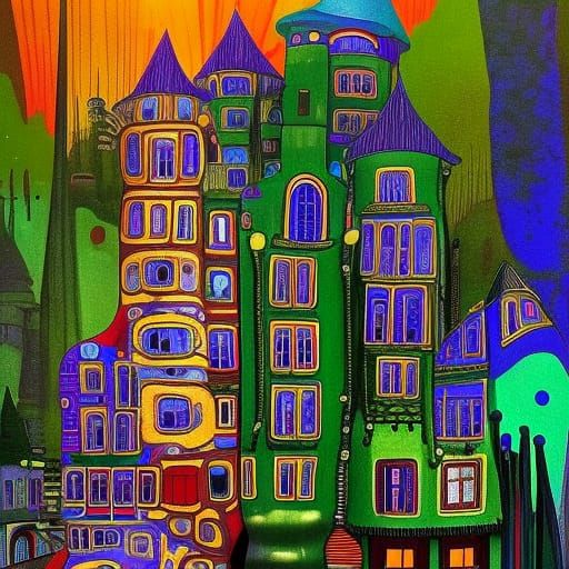 Castle of Friedensreich Hundertwasser. Very detailed and bea...