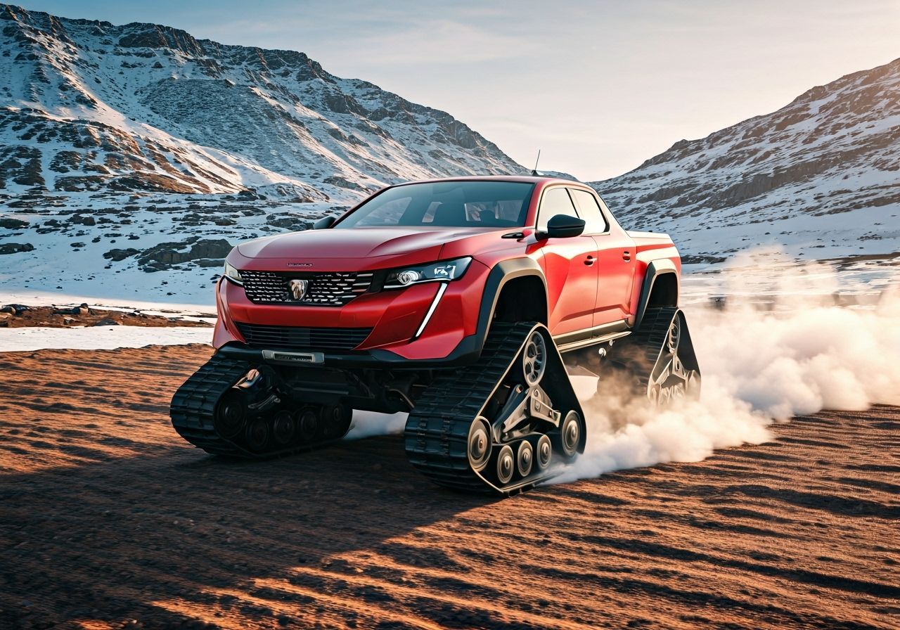 Red Citroën CX on tracks - Start Image 1