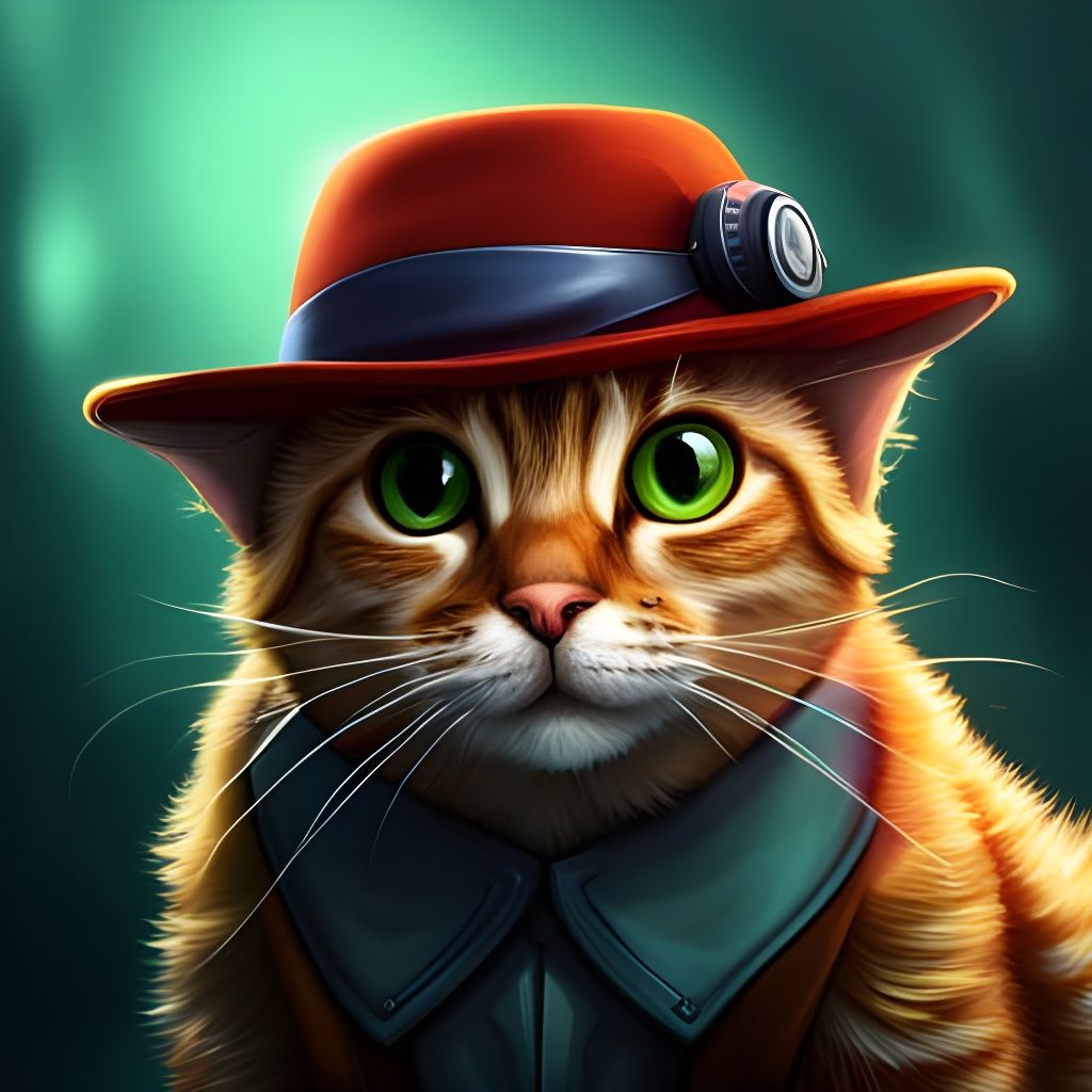 Little Cat wearing a Hat