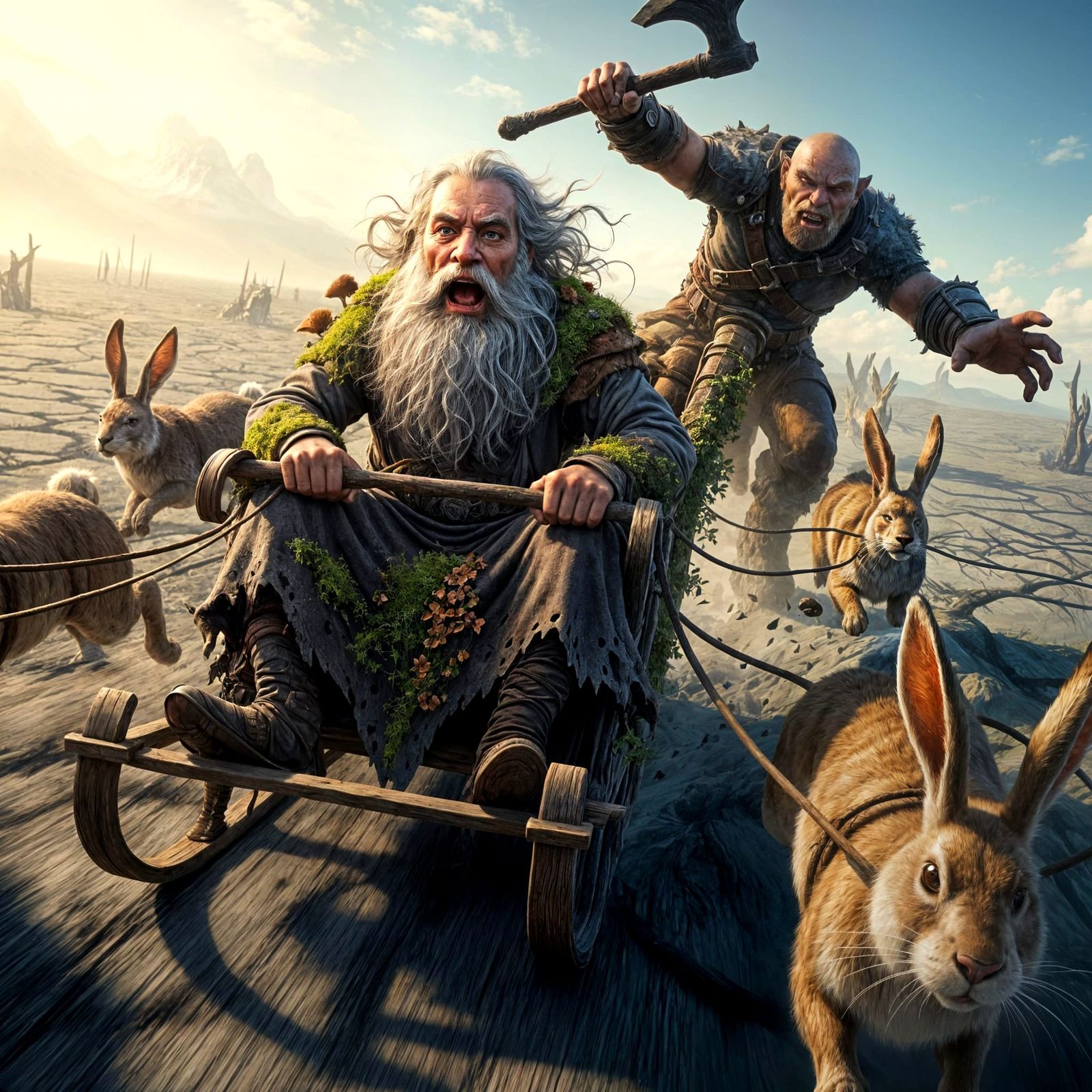 Elderly Druid's Hare-Raising Escape