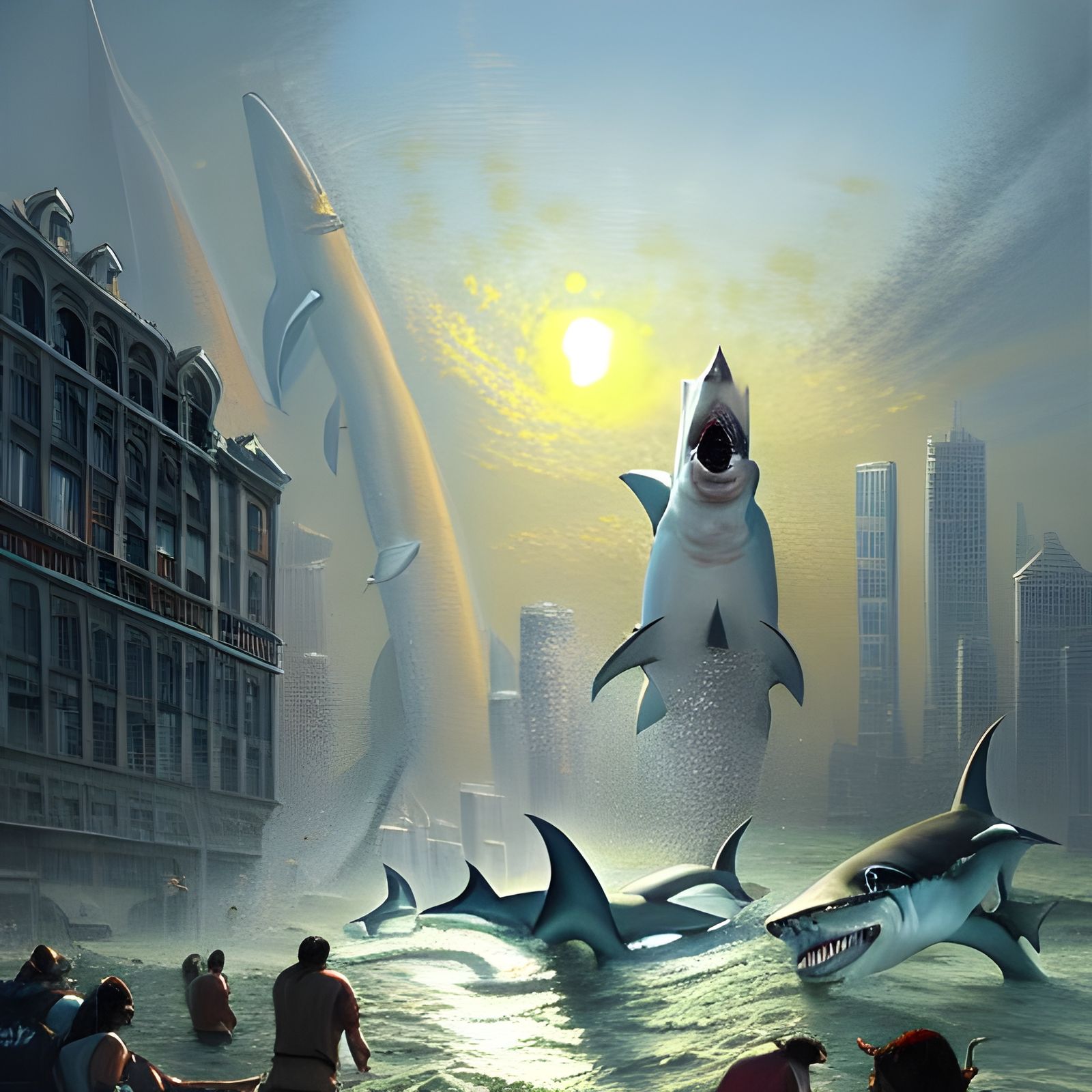 Sea monsters take over the city