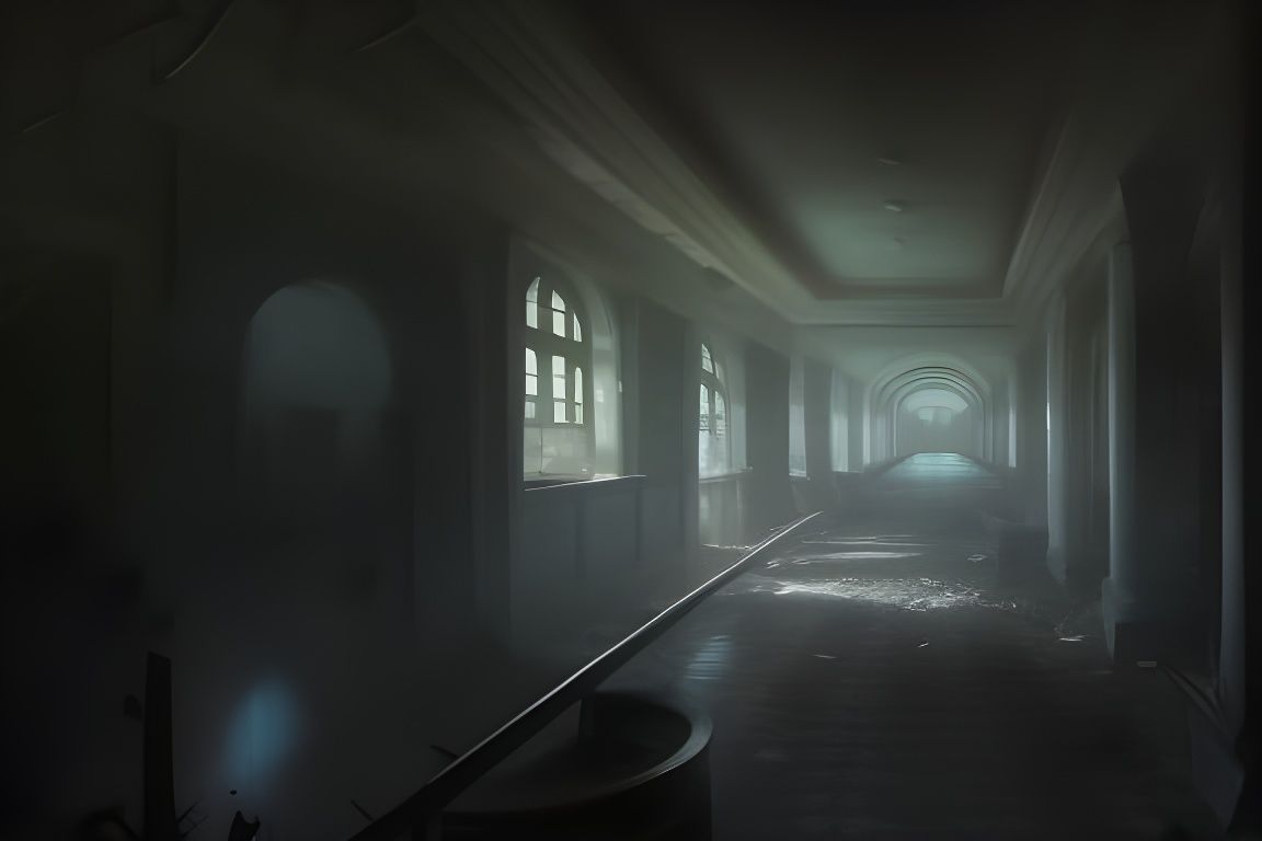 Old abandoned school corridor   by @Space