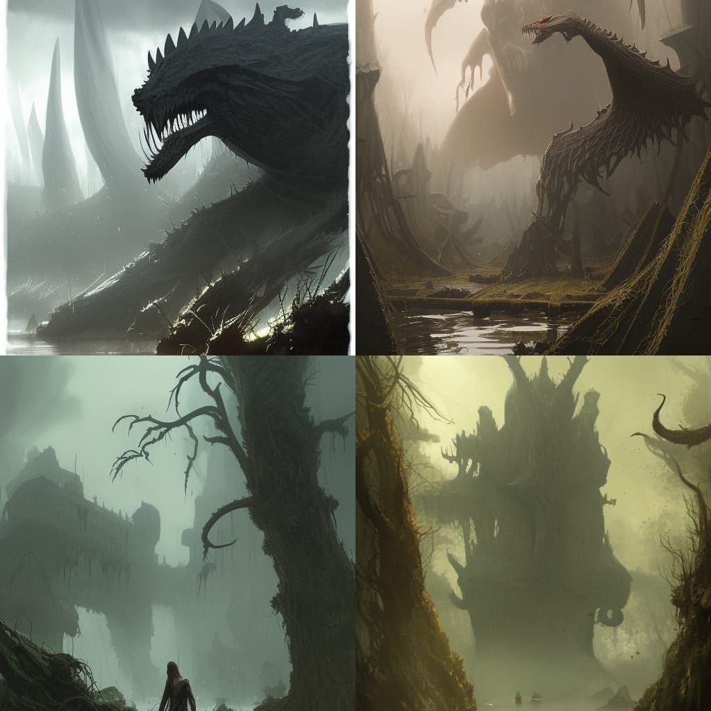 Sinister Hydra Engaged in Swamp Battle