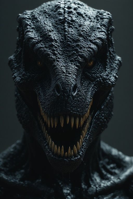 Extremely Terrifying real world setting style award winning photography Horror movie film creepy Smiley tall very menacing monster covered i... - Start Image 2