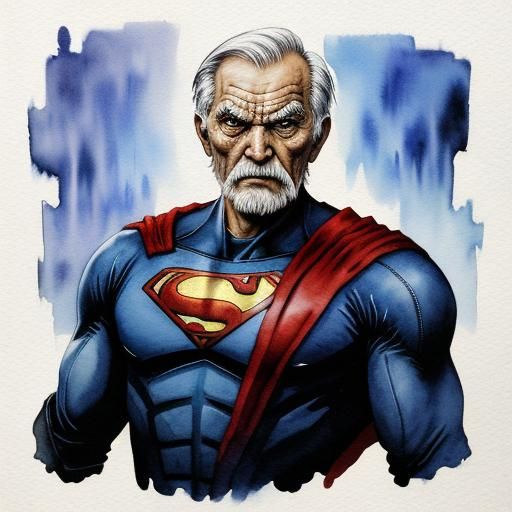 Superhero old man