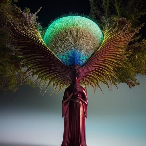celestial woman in Surreal Sun and Moon Star made entirely o...