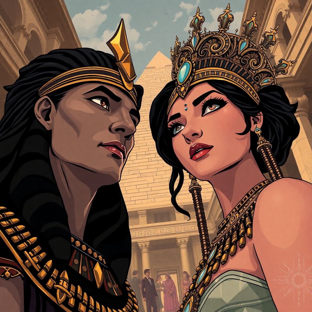 Egyptian pharaoh and princess