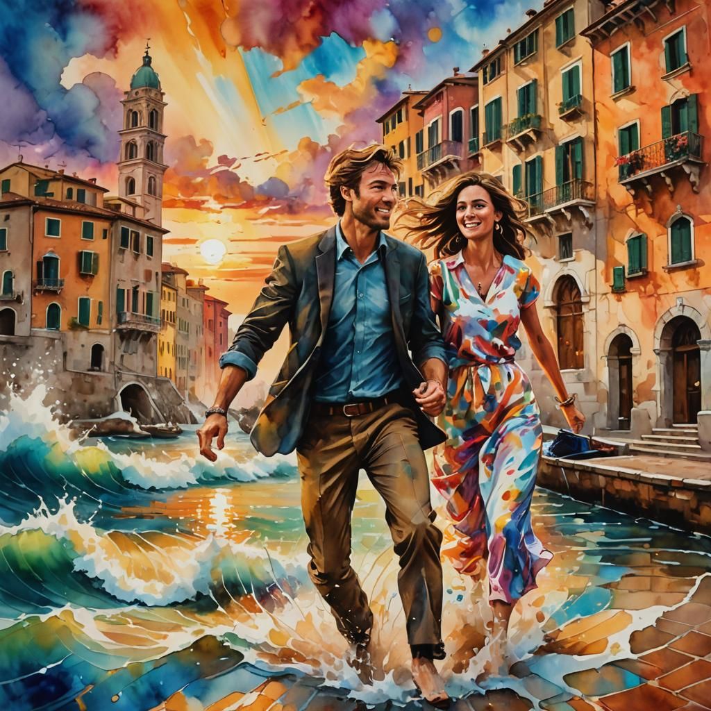 A Beautiful Couple In Italy