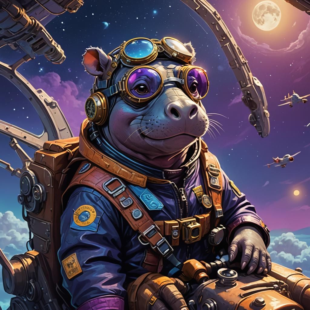 Hippo Pilot on the Moon: Concept Art