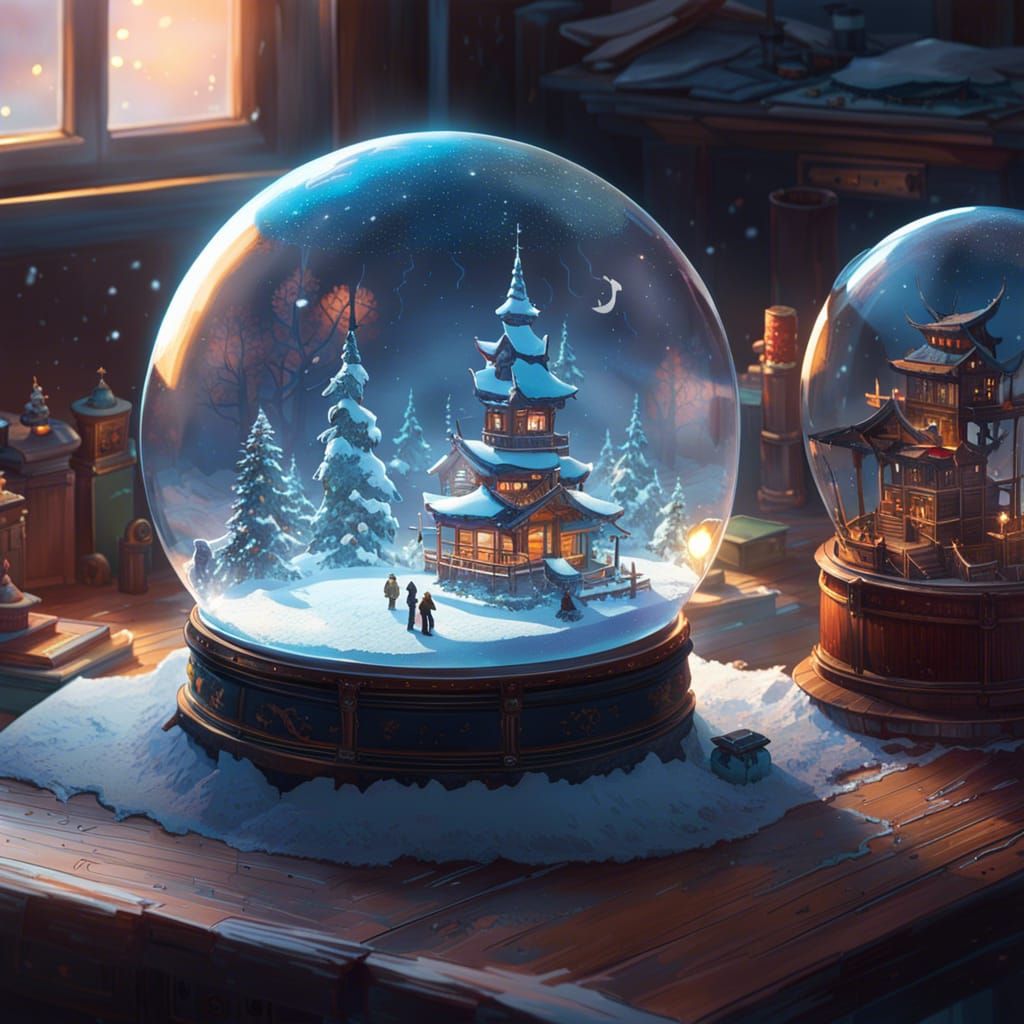 Snow Globe Museum AI Generated Artwork NightCafe Creator