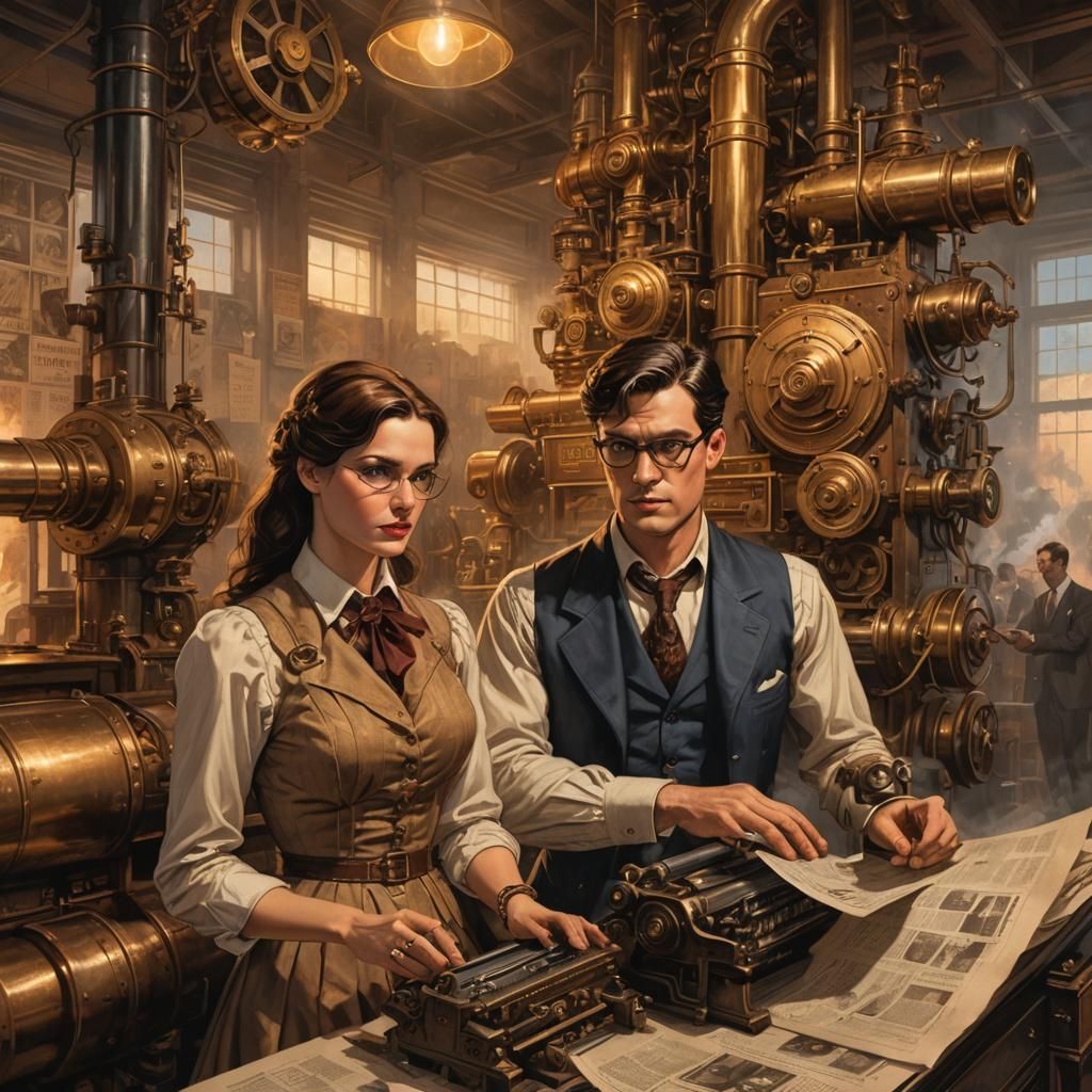 Steampunk Lois and Clark at the Daily Star.