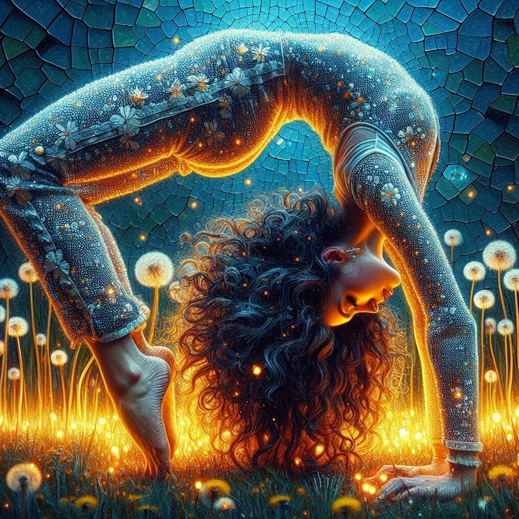 Yoga Amidst Glowing Dandelions