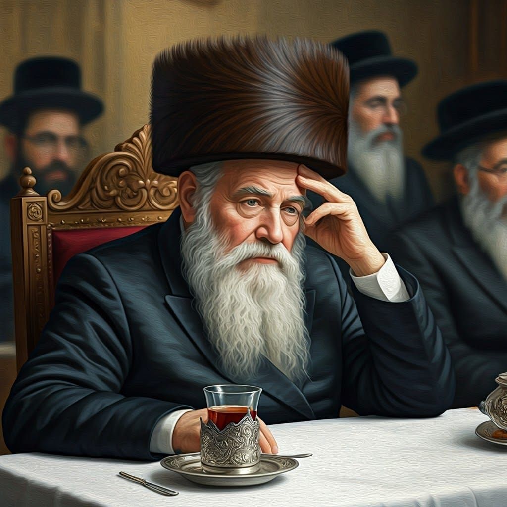 Elderly Hasidic Rabbi in Contemplation