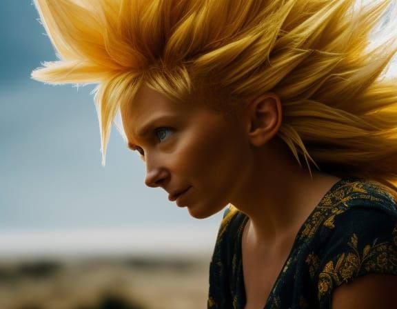 Realistic and Beautiful Super Sayayin female in a combat on ...