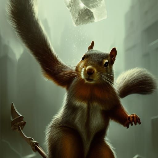 squirrel with mjolnir