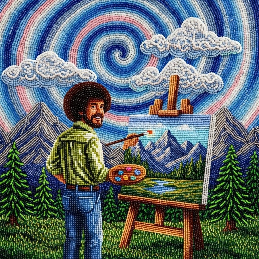 Bob Ross just beaded the entire multiverse and called it a “happy little stitch.”
Bead count: infinite. Chill level: cos...