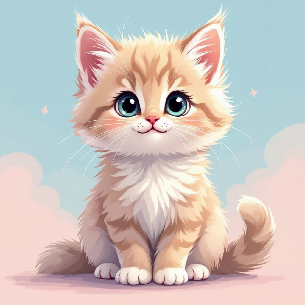 Cute cat with witch hat